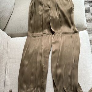 Zara Taupe Satin Trousers